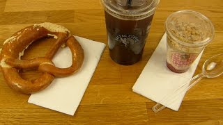 Balzac Coffee  Iced Americano  Butter Pretzel amp Fruit Yogurt  Butterbrezel amp Früchte Joghurt [upl. by Leunad]