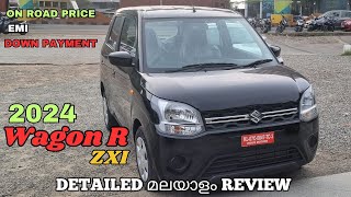 Maruti Suzuki Wagon R Zxi 2024 Black Malayalam Review l 2024 Suzuki Wagon R Zxi 12 LTR Review [upl. by Eirhtug]