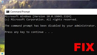 Command Prompt Has Been Disabled By Your Administrator Error FIX [upl. by Marguerite]