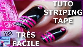 Tuto Nail Art French en rayures fluo FACILE [upl. by Rida]