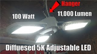 Ultimate Hanging Bright LED Garage Light 100 Watt 5K Adjustable With 11000 Lumens Best Deformable [upl. by Gwendolen]