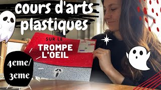 CREATION DUN TROMPE LOEIL 👻  cours darts plastiques pour les 4eme et les 3eme  🎨 [upl. by Eimar]