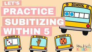 Subitizing within 5 for PreK and Kindergarten  Back to School Theme [upl. by Gloria]