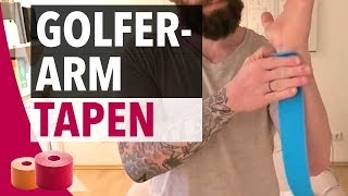 Golferarm Tapen Anleitung  Kinesiologie Tape für Golferarm  Ellenbogen selber tapen [upl. by Thorman]