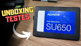 SSD ADATA SU650  Unboxing e Primeiros Testes [upl. by Gniy]