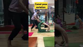 Camel pose variationadvance yoga flexibilitybackbending yogapractice yogaroutine trending [upl. by Asta]