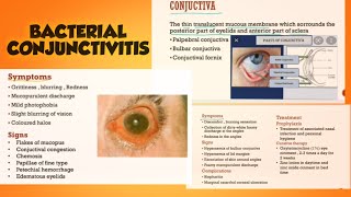 Bacterial Conjunctivitis  Ophthalmology  types  signs and symptoms  treatment [upl. by Luci]