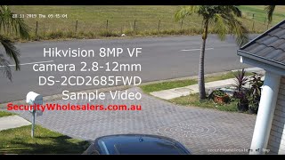 Hikvision 8MP Varifocal motorised Camera  2812mm Sample Video Day time DS2CD2685FWDIZS [upl. by Aekerly916]