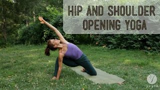 Hip amp Shoulder Opening Yoga Routine Reinvent Yourself open level [upl. by Chadd]