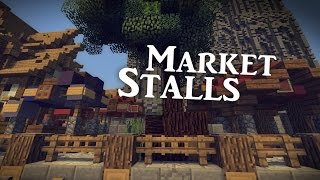 Minecraft Medieval Market Stalls Tutorial  Design 2 [upl. by Hsak623]