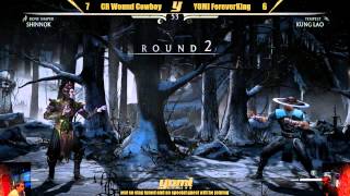 Mortal Kombat X FT10 Exhibition  cR WoundCowboy vs YOMI Forever King [upl. by Enneira]