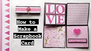 How to Make a Scrapbook Card  DIY Scrapbook Card Ideas [upl. by Shaine131]