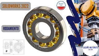 ✅RODAMIENTO 1 en SOLIDWORKS 2022 pieza 98 Design And Assembly Ball Bearing [upl. by Earahc]