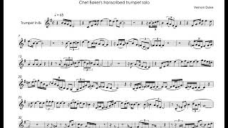 Autumn In New York  Chet Bakers  transcribed trumpet solo [upl. by Kramal]