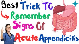 Best Trick To Remember Signs Of Acute Appendicitis Health Nepal  Medical Student HASN AHWANM [upl. by Anikram]