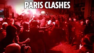 French riot cops clash with antiSemitic thugs as violence erupts in Paris ahead of Israel game [upl. by Adiel]