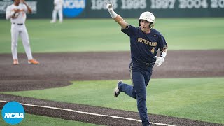 Notre Dame stuns Tennessee baseball in home run fest to open super regionals [upl. by Notniv703]