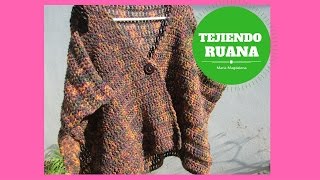 RUANA TEJIDA EN PALILLO O CROCHET [upl. by Shanley]