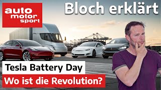 Wo ist die Revolution 4 Keyfacts zum Tesla Battery Day  Bloch erklärt 111  auto motor und sport [upl. by Wil]