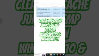 Clear cache Junk and Temp files in Windows 10 amp Windows 11 windowsupdate microsoft technology [upl. by Aloisia]