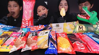 MUKBANG ASMR NEW ICE CREAM 🥶 LA CREMERIA MUSANG KING KITKAT PINK OREO MAGNUM MATCHA TOP TEN [upl. by Tabatha]