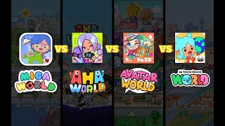 MIGA WORLD🌎 VS🏁 AHA WORLD🌎 VS🏁 AVATAR WORLD🌎 VS🏁 TOCA WORLD🌎 MIGA VS AHA VS PAZU VS TOCA❤️‍🔥😱 [upl. by Monah295]