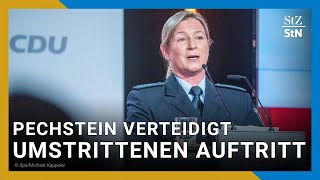 Pechstein rechtfertigt Tragen von Polizeiuniform bei CDUEvent [upl. by Criswell250]