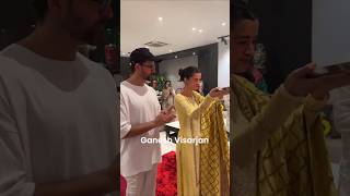 Hrithik Roshan amp GF Saba Azad Performing Ganpati Puja Together 🥹  shorts ganpati bollywood [upl. by Okiruy424]