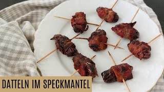 Datteln im Speckmantel aus der Heißluftfritteuse  herzhaftes Fingerfood Rezept  Bacon im Airfryer [upl. by Eido876]