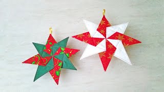 DIY Kaleidoscope Star Quilted Christmas Ornaments [upl. by Allenad]