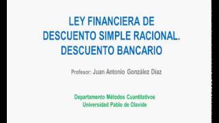 MATEMATICAS FINANCIERAS DESCUENTO RACIONAL Y BANCARIO [upl. by Brynne]