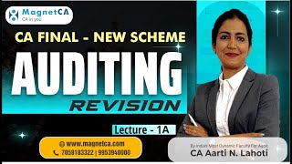 CA Final Audit  MARATHON REVISION BATCH  NOVEMBER 2024  Lecture 1A  CA Aarti N Lahoti [upl. by Pitzer984]