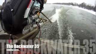 Backwater Inc 35 HP shallow water motor on Mississippi [upl. by Frayne512]