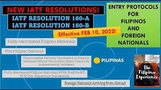 NEW IATF RESOLUTIONS Entry Protocols For Filipinos and Foreign Nationals EFFECTIVE FEB 10 2022 [upl. by Adaline]