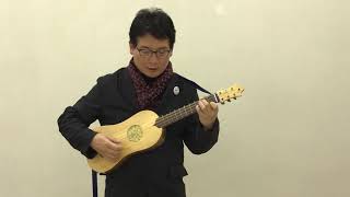 Bransle de Champagne for 4 course Renaissance guitar played by Taro Takeuchi [upl. by Rocker]