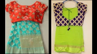 Latest Mix and Match designer contrast blouse with saree combination ideas [upl. by Aniluj]