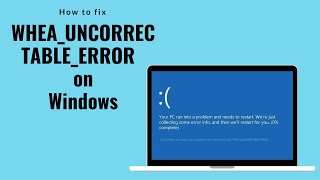 How To Fix wheauncorrectableerror quot Bsod in windows [upl. by Hopkins]