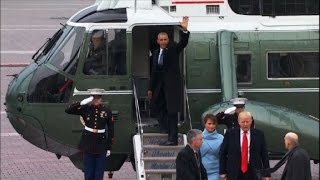 Obama waves goodbye after Trump inaguration [upl. by Niloc]