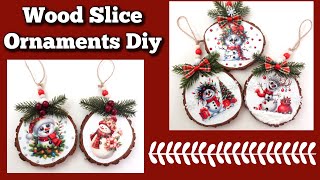 Diy Wood Slice Ornaments Get Festive With These Adorable Crafts [upl. by Rudy86]