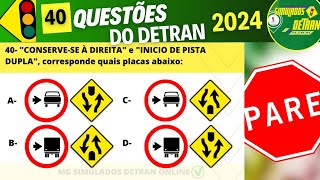 SIMULADO DO DETRAN 2024 COMENTADO  DETRAN MG 2024 [upl. by Buzzell524]