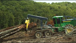 768LII Bogie Skidder  Matt Owens Logging Inc  John Deere Forestry [upl. by Aisset]