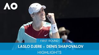 Laslo Djere v Denis Shapovalov Highlights 1R  Australian Open 2022 [upl. by Haliek]