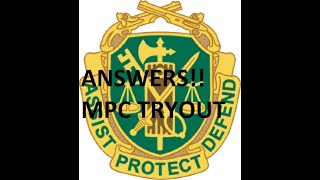 Fort Martin MPC tryout ANSWERS IN DESC [upl. by Anem]