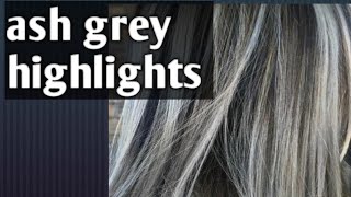 ash grey hair colour highlights on black hair at home anil blue secrets [upl. by Ahtinak315]