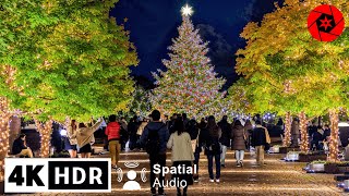 Ebisu Tokyo Christmas Lights 2023  4K HDR Spatial Audio [upl. by Valentia]