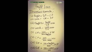 Profit and Loss Formula  profit and Loss  mathematics  numbers maker  formula [upl. by Eelirrem]