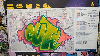 Timelapse  Graffiti tube map in District and Circle line colours [upl. by Pierson487]