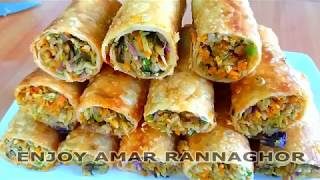 অনেক মজার ভেজিটেবল রোল  Bangladeshi Vegetable Roll Recipe Bangla [upl. by Griseldis]