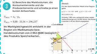 Lineare Funktionen  Marktvolumen Konsumentenrente amp Produzentenrente  Übung 2 [upl. by Hollah5]