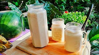 CREAMY MELON JUICE  MELON JUICE RECIPE  FILIPINO MELON DRINK  MELON COOLERS  SJSF [upl. by Heringer]